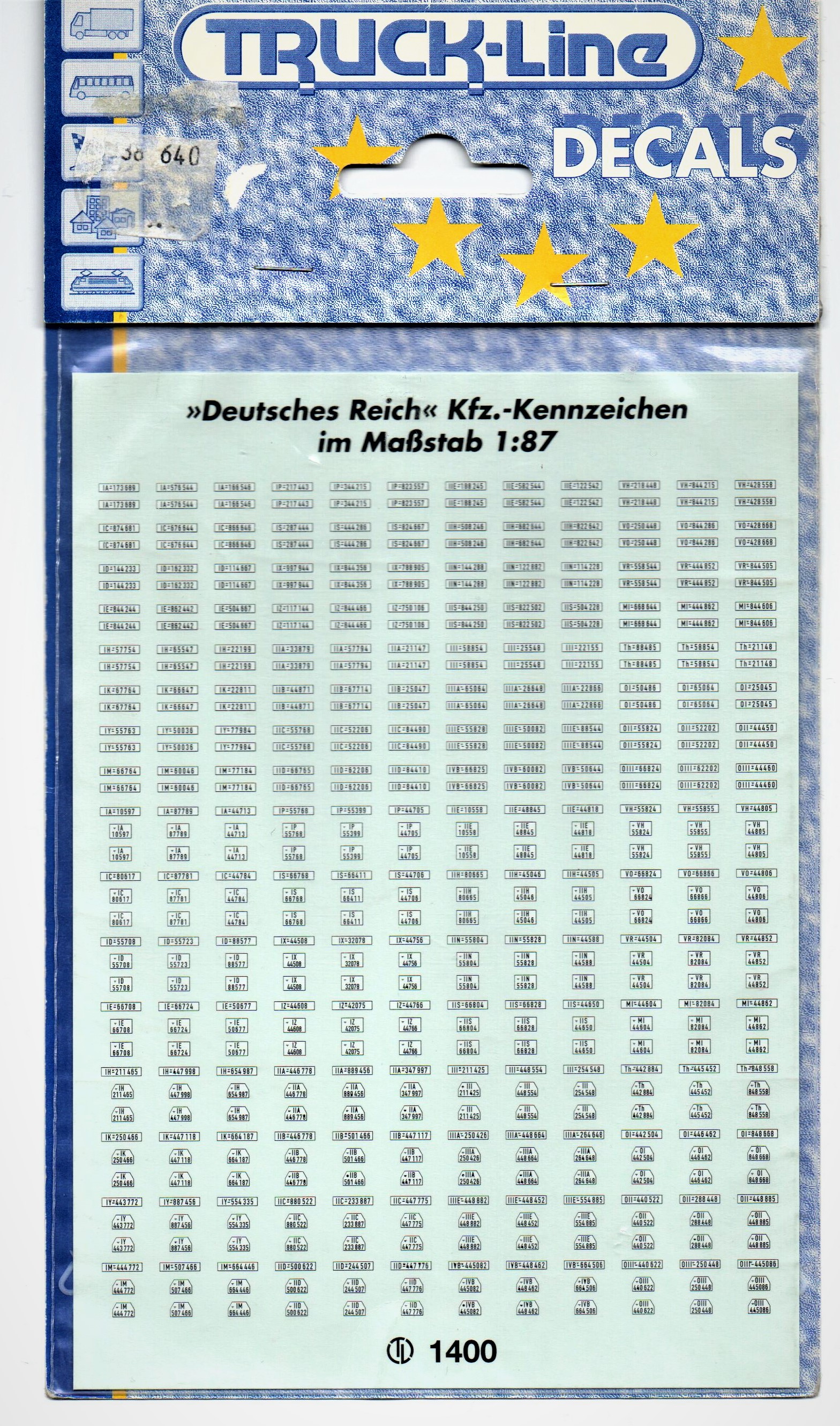Kfz-Kennzeichen Deutsches Reich »Schutzstaffel« 1:87, 10,60 €